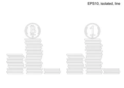 Podium of stacks of coins. Stock Illustration