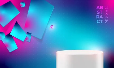 Podium stage at abstract background, vector illustration. Stock Illustration