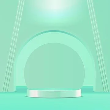 Podium stand product display composition vector Stock Illustration