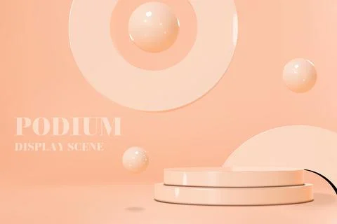 Podium stand scene with geometric composition Stock Illustration