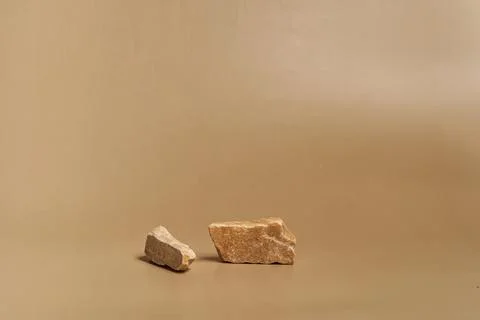 A podium, stand, stage or platform made of two natural stones for the Fotos de archivo