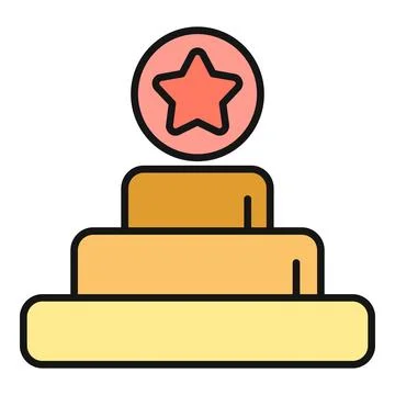 Podium with star icon representing ranking achievement Stock Illustration