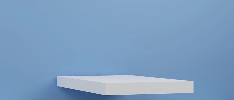 Podium stick on the wall composition, 3d render, 3d illustration Stock Illustration