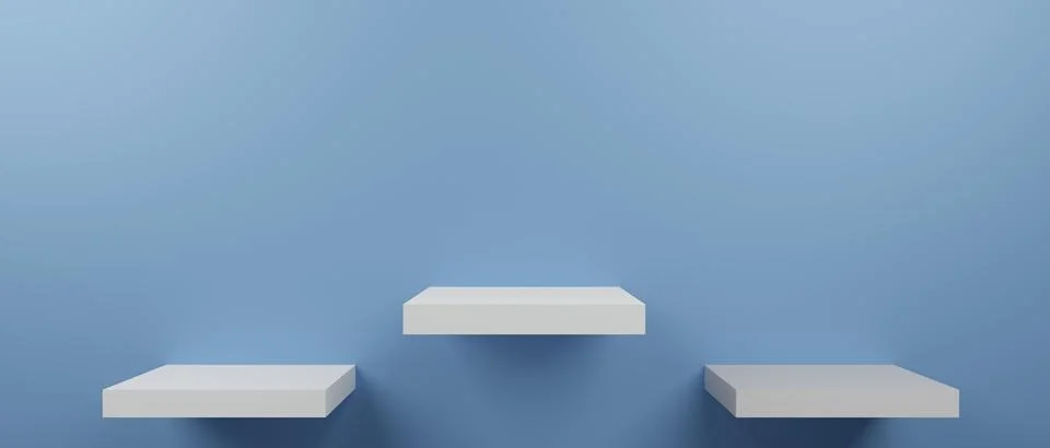 Podium stick on the  wall composition. Stock Illustration