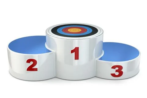 Podium with target on first place. Stock-Illustration