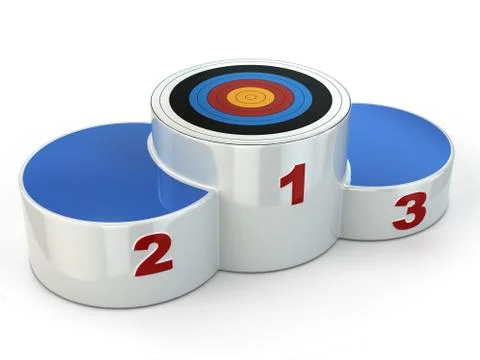 Podium with target on first place. Stock Illustration