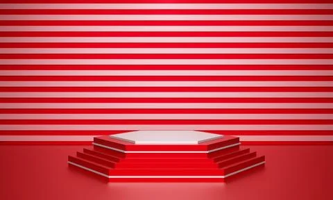 Podium in wall room 3d rendering Stock Photos