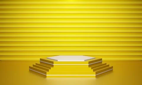 Podium in wall room 3d rendering Stock Photos