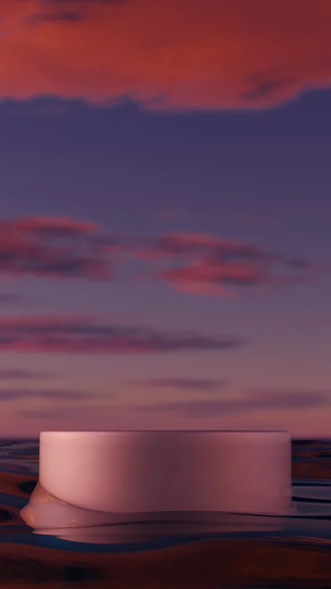 Podium in water at sunset Stock Footage 275743138