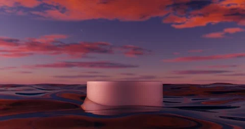 Podium in water at sunset Stock Footage 275744187