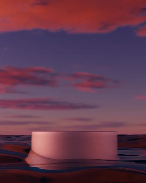 Podium in water at sunset Stock Footage 275744352