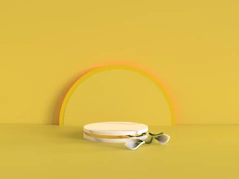 Podium Yellow Background Stock Illustration