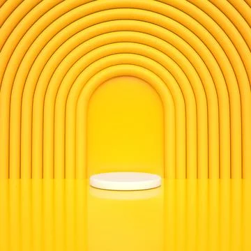 Podium on a yellow background Stock Illustration