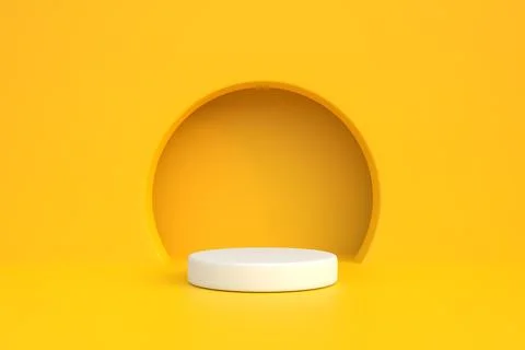 Podium on a yellow background Stock Illustration