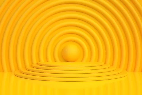 Podium on a yellow background Stock Illustration