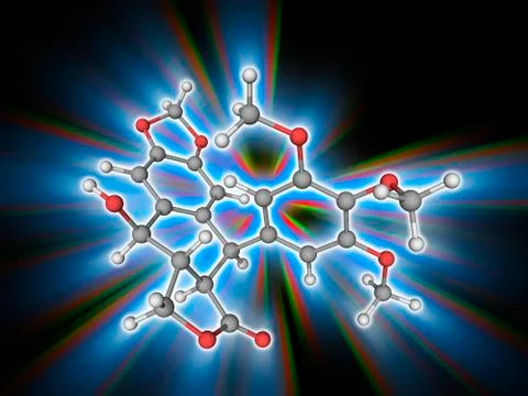 Podophyllotoxin organic compound molecule Stock Illustration