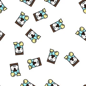 Pods coffee package vector seamless pattern Stock Illustration