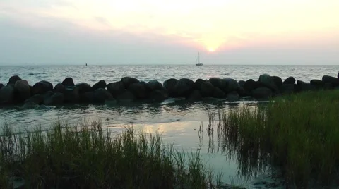 Poel, evening at the coast Stock Footage 62606142