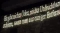 Poem illumination at building wall in Hannover HD Footage