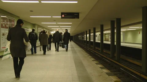 Poeple in berlin's underground Stock Footage 1079825