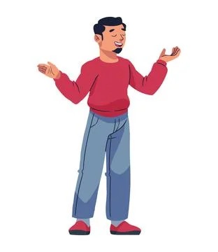 Poet man standing Illustrazione stock