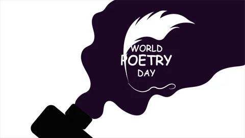 poetry day world spilled ink and pen Stock Video Pond5