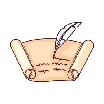 Poetry written in parchment Stock Illustration