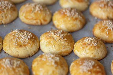 Pogaca, cheese pastry Stock Photos