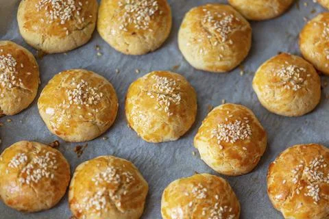 Pogaca, cheese pastry Stock Photos