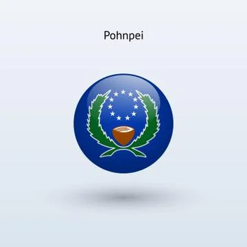 Pohnpei round flag. Vector illustration. Stock Illustration