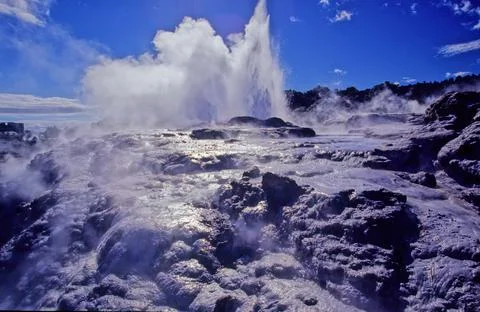 Pohutu Geyser Stock Photos