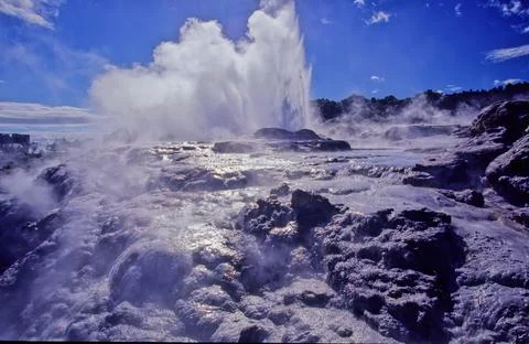 Pohutu Geyser Stock Photos