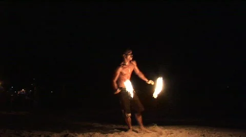 Poi fireshow- Stock Footage 731565