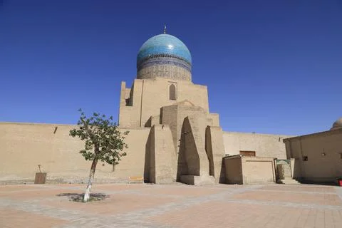 Poi Kalyan complex, view of the Mosque area, Bukhara, Uzbekistan Stock Photos