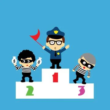 Poice winner vector cartoon Stock Illustration