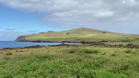 Poike volcano in Easter Island Stock Footage 342841179