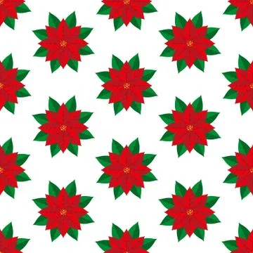 Poinsettia flower pattern Stock Illustration