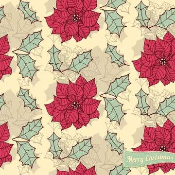 Poinsettia pattern Stock Illustration