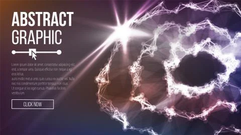 Point And Curve Constructed The Sphere Wireframe. Connection Structure. Vector Illustrazione stock