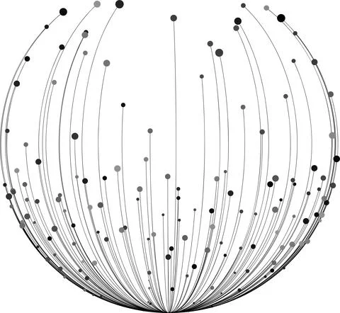 Point and curve constructed the sphere wire frame, technological abstract Illustrazione stock