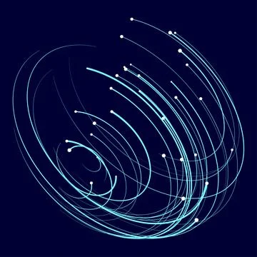 Point and curve constructed the sphere wire frame, technological abstract Illustration