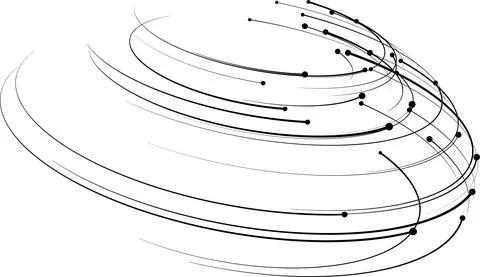 Point and curve constructed the sphere wire frame, technological abstract Illustrazione stock