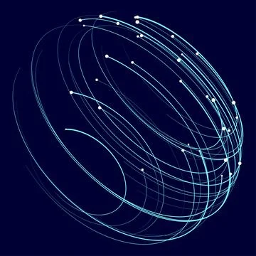 Point and curve constructed the sphere wire frame, technological abstract Illustrazione stock