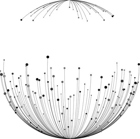 Point and curve constructed the sphere wire frame, technological abstract Illustrazione stock