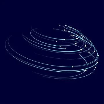 Point and curve constructed the sphere wire frame, technological abstract Illustrazione stock