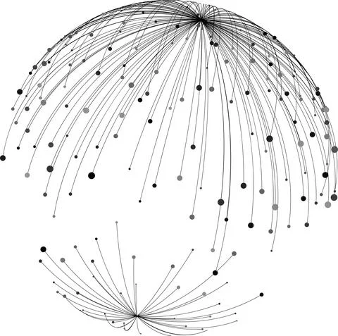 Point and curve constructed the sphere wire frame, technological abstract Illustrazione stock