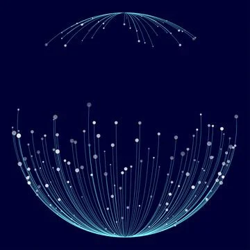 Point and curve constructed the sphere wire frame, technological abstract Illustrazione stock