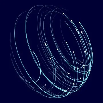 Point and curve constructed the sphere wire frame, technological abstract Illustrazione stock