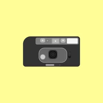 A point-and-shoot camera, also known as a compact camera Stock Illustration