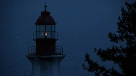 Point Atkinson Lighthouse At Dusk Stock Footage 10774407